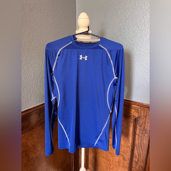 Under Armour HeatGear Blue Long Sleeve Shirt - Picture 1 of 3